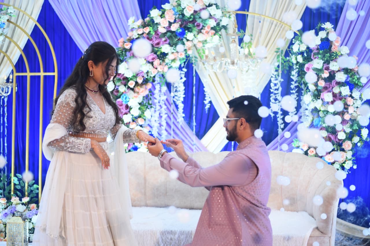 Trisha during her engagement ceremony